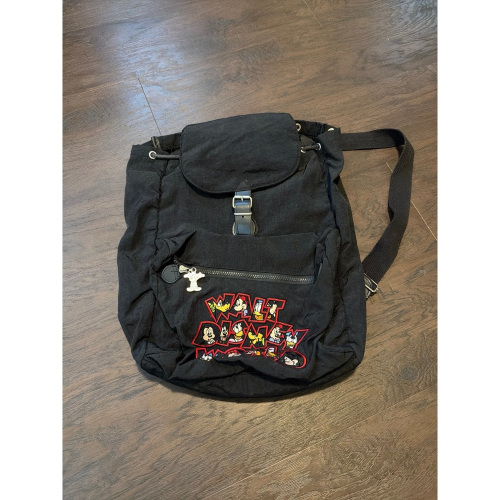 Walt Disney World Drawstring‎ Backpack Black Nylon